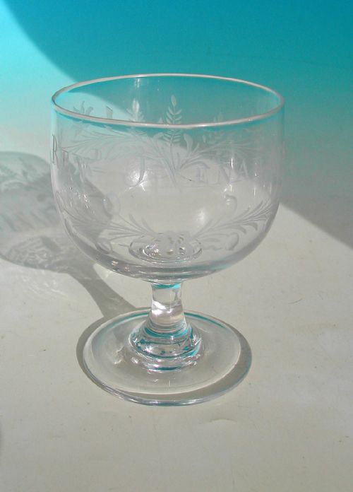 ANTIQUE 19THC MEAD GLASS ENGRAVED REVD J VENABLES ENGLISH C182040 - ADDITIONAL PHOTO 1