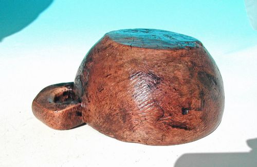 ANTIQUE 19THC BIRCH DUG OUT FOOD BOWL WITH SIDE HANDLE SCANDINAVIAN C184060 - ADDITIONAL PHOTO 5