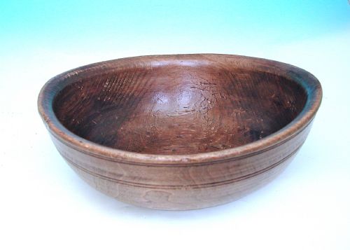 antique 19thc treen turned sycamore dairy bowl english c184060 - CATEGORY: ANTIQUE MISCELLANEOUS - DATED 19TH CENTURY
