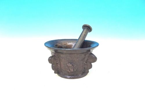 antique metalware 16thc17thc bronze mortar pestle french c1580 c1600 - CATEGORY: ANTIQUE METAL - DATED 16TH CENTURY