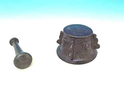 ANTIQUE METALWARE 16THC17THC BRONZE MORTAR PESTLE FRENCH C1580 C1600 - ADDITIONAL PHOTO 2