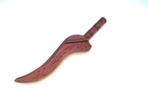 19thc fruitwood gull wing cumbrian knitting sheath english c184060 - CATEGORY: ANTIQUE MISCELLANEOUS - DATED 19TH CENTURY