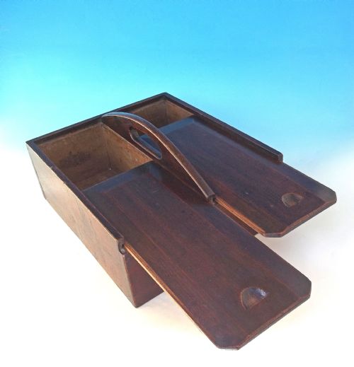 ANTIQUE GEORGIAN 18THC OAK PINE DOUBLE CANDLEBOX ENGLISH C1780C1800 - ADDITIONAL PHOTO 1