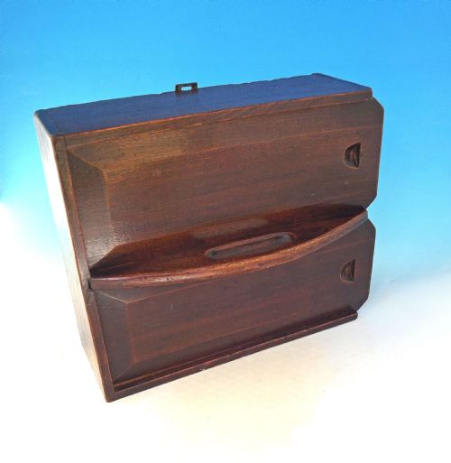 ANTIQUE GEORGIAN 18THC OAK PINE DOUBLE CANDLEBOX ENGLISH C1780C1800 - ADDITIONAL PHOTO 4