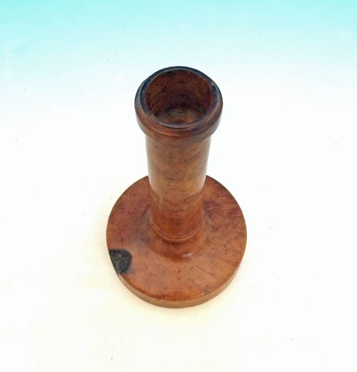 ANTIQUE TREEN 19THC BOXWOOD TURNED CANDLESTICK FRENCH C180020 - ADDITIONAL PHOTO 3