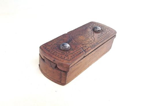 antique treen 19thc fruitwood gentlemans vesta snuff box continental c186080 - CATEGORY: ANTIQUE BOXES - DATED 19TH CENTURY