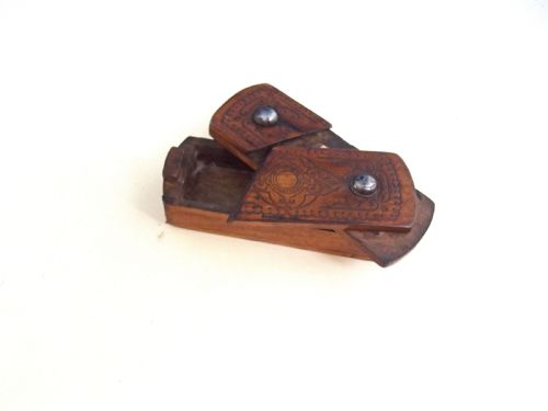 ANTIQUE TREEN 19THC FRUITWOOD GENTLEMANS VESTA SNUFF BOX CONTINENTAL C186080 - ADDITIONAL PHOTO 2
