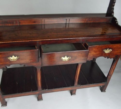 A SMALL 18THC FURNITURE OAK ASH POTBOARD DRESSER WITH ORIGINAL RACK WELSH C178090 - ADDITIONAL PHOTO 4