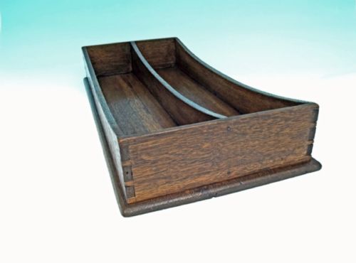 ANTIQUE TREEN 19THC OAK INLAID CHURCHWARDENS PIPE TRAY ENGLISH C186080 - ADDITIONAL PHOTO 1