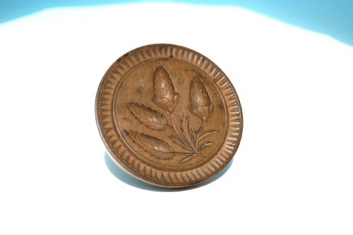 antique 19thc treen sycamore acorn butter pat english c184060 - CATEGORY: ANTIQUE MISCELLANEOUS - DATED 19TH CENTURY