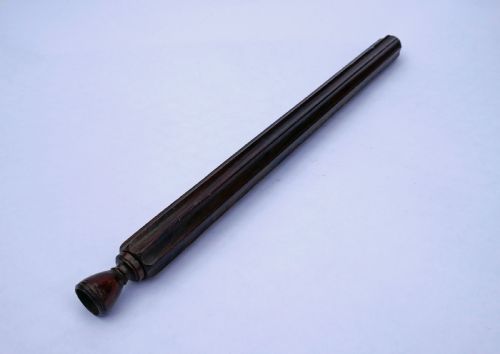 antique 19thc treen rosewood combined sealing fluted ruler with holder english c184050 - CATEGORY: ANTIQUE MISCELLANEOUS - DATED 19TH CENTURY