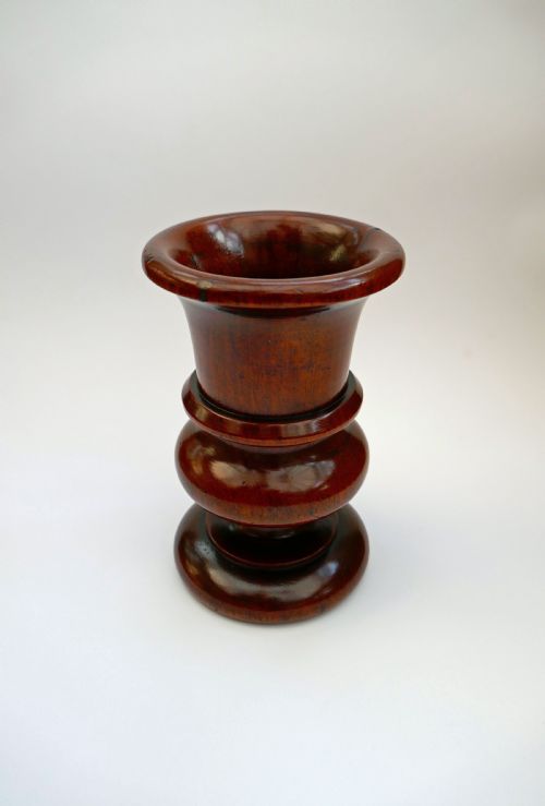 antique 19thc large treen fruitwood turned spill vase english c184050 - CATEGORY: ANTIQUE MISCELLANEOUS - DATED 19TH CENTURY