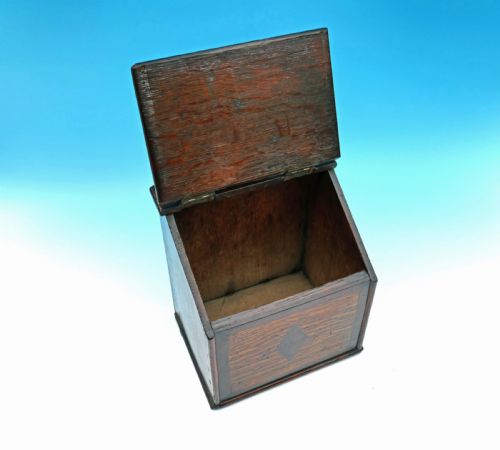 ANTIQUE LATE 18THC OAK INLAID SALT BOX WELSH C178090 - ADDITIONAL PHOTO 2