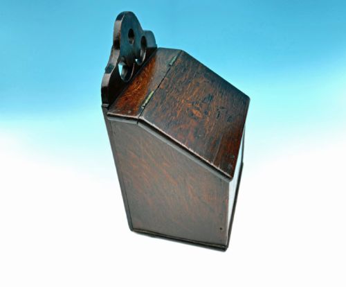 ANTIQUE LATE 18THC OAK INLAID SALT BOX WELSH C178090 - ADDITIONAL PHOTO 3