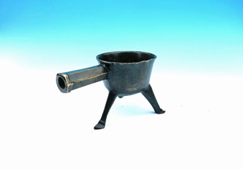 ANTIQUE METALWARE 16THC SMALL BRONZE APOTHERCARY DOWN HEARTH SKILLET CONTINENTAL POSSIBLY GERMAN C154060 - ADDITIONAL PHOTO 1