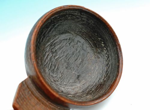 ANTIQUE TREEN LATE 18THC EARLY 19THC BEECH TURNED WINE TASTER ENGLISH C1790C1800 - ADDITIONAL PHOTO 2