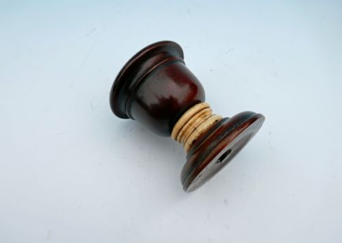 ANTIQUE 19THC TREEN BONE MAHOGANY TURNED SALT ENGLISH C182040 - ADDITIONAL PHOTO 1