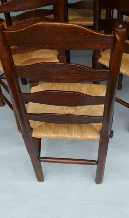 A FINE TRUE SET OF SIX 18THC ASH RUSH LANCASHIRE LADDERBACK CHAIRS C178090 - ADDITIONAL PHOTO 2