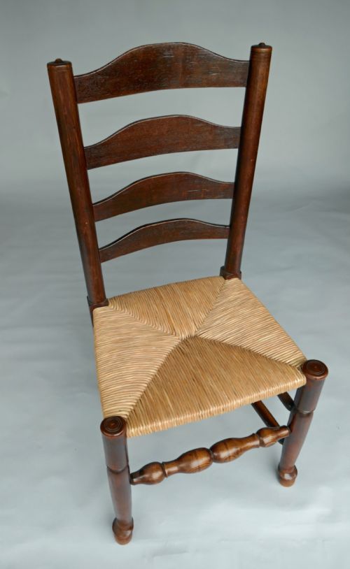 A FINE TRUE SET OF SIX 18THC ASH RUSH LANCASHIRE LADDERBACK CHAIRS C178090 - ADDITIONAL PHOTO 5
