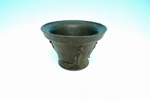 antique metalware 17thc bronze small mortar french c 164060 - CATEGORY: ANTIQUE METAL - DATED 17TH CENTURY