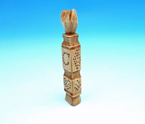 ANTIQUE 19THC BONE HAND PIPE TAMPER INITIALED E C ENGLISH C1880 - ADDITIONAL PHOTO 2