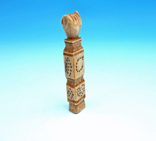 ANTIQUE 19THC BONE HAND PIPE TAMPER INITIALED E C ENGLISH C1880 - ADDITIONAL PHOTO 3