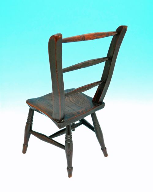 ANTIQUE COUNTRY FURNITURE 19THC CHILDS SCROLL BACK WINDSOR CHAIR ENGLISH C184060 - ADDITIONAL PHOTO 4