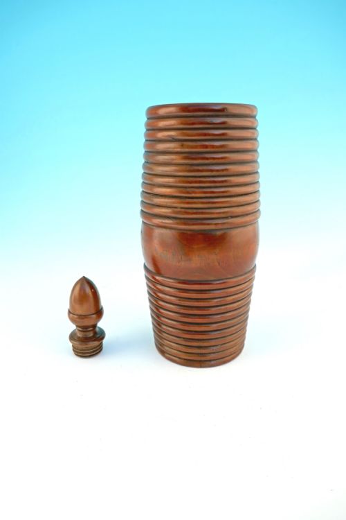 early 19thc treen fruitwood turned sportsman's powder keg scottish c182040 - CATEGORY: ANTIQUE MISCELLANEOUS - DATED 19TH CENTURY