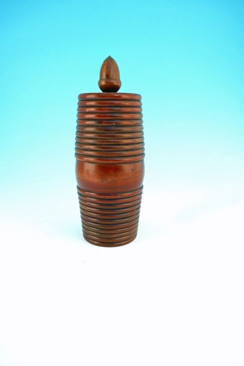 EARLY 19THC TREEN FRUITWOOD TURNED SPORTSMAN'S POWDER KEG SCOTTISH C182040 - ADDITIONAL PHOTO 1