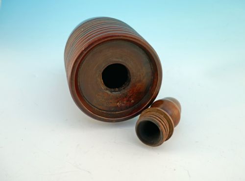 EARLY 19THC TREEN FRUITWOOD TURNED SPORTSMAN'S POWDER KEG SCOTTISH C182040 - ADDITIONAL PHOTO 3