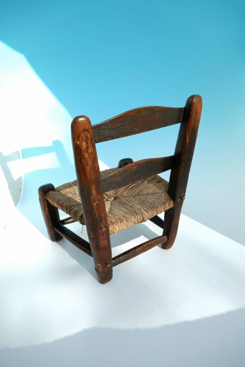 ANTIQUE COUNTRY FURNITURE 18THC CHILDS RUSH SEATED LADDERBACK CHAIR N ENGLAND C177090 - ADDITIONAL PHOTO 3