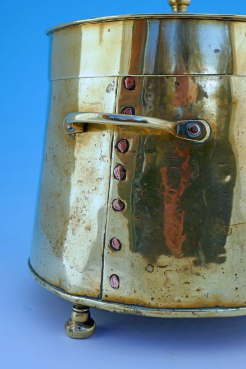 ANTIQUE METALWARE EARLY 18THC BRASS SEAMED PEAT ASH BUCKET DUTCH C170020 - ADDITIONAL PHOTO 1