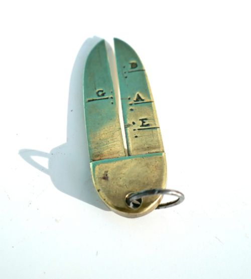 antique metalware 19thc brass violin string gauge english c1880c1890 - CATEGORY: ANTIQUE MISCELLANEOUS - DATED 19TH CENTURY