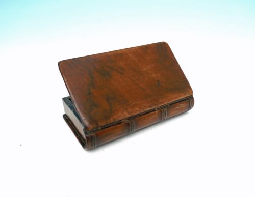 ANTIQUE 19THC TREEN FRUITWOOD BOOK SNUFF BOX ENGLISH C184060 - ADDITIONAL PHOTO 4