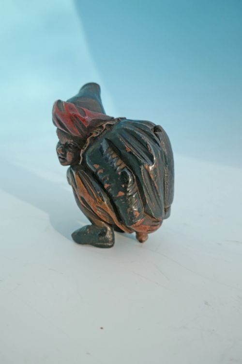ANTIQUE 19THC TREEN PAINTED SNUFF BOX TAKEN SHORT FRENCH C182040 - ADDITIONAL PHOTO 1