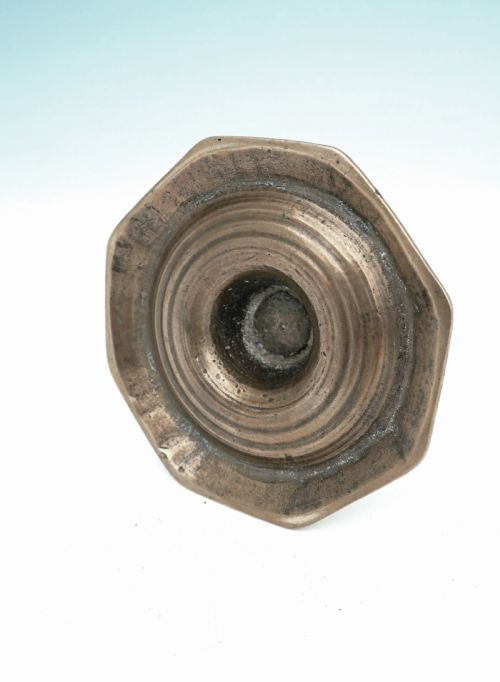 EARLY 18THC METALWARE BELL METAL SINGLE CANDLESTICK FRENCH C170010 - ADDITIONAL PHOTO 1