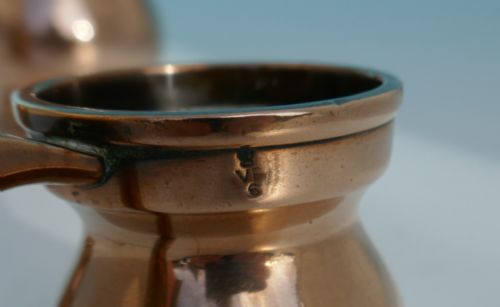THREE ANTIQUE METALWARE 19THC IMPERIAL BELL METAL GRADUATED MEASURES ENGLISH C184060 - ADDITIONAL PHOTO 3
