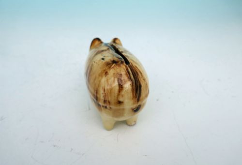 ANTIQUE POTTERY 19THC SLIP GLAZED MONEY BOX IN THE FORM OF A PIG - ADDITIONAL PHOTO 4