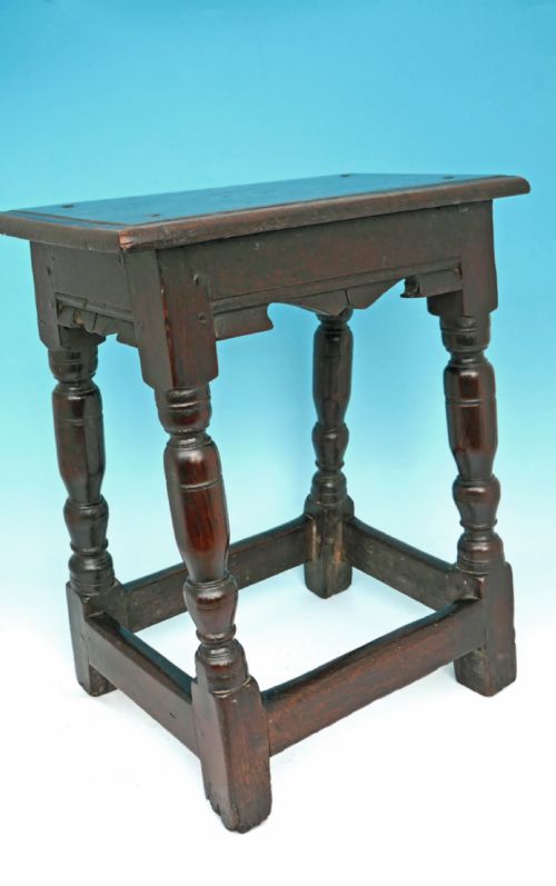 ANTIQUE FURNITURE 17THC OAK JOYNED STOOL ENGLISH C162030 - ADDITIONAL PHOTO 5