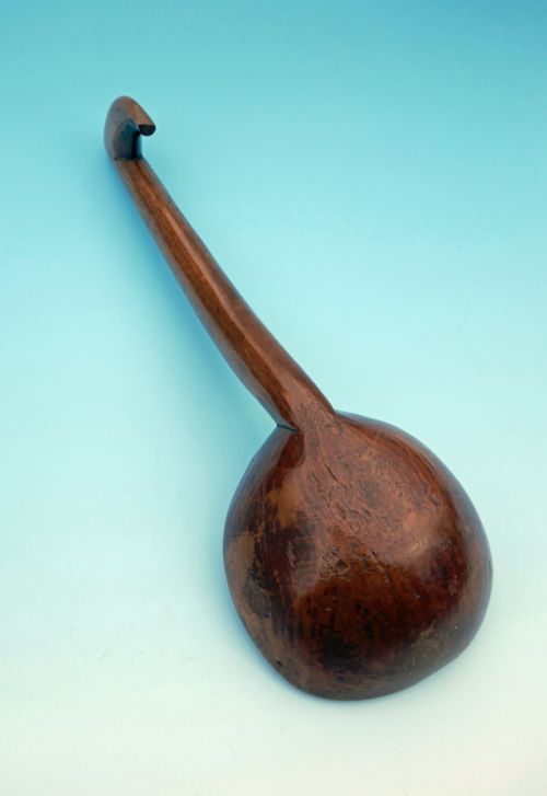ANTIQUE TREEN 19THC SYCAMORE HOOK HANDLE CAWL LADLE WELSH C182040 - ADDITIONAL PHOTO 4