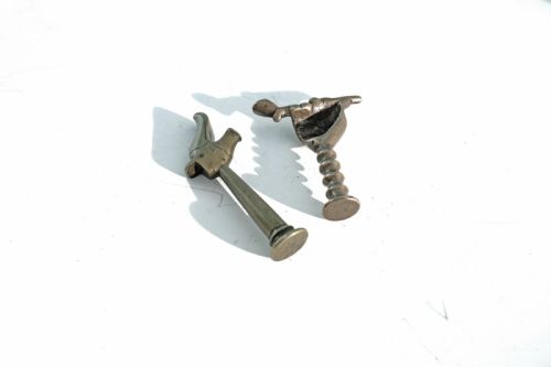 TWO EARLY 19THC ANTIQUE METALWARE BRASS PIPE TAMPERS ENGLISH C182040 C184060 - ADDITIONAL PHOTO 2