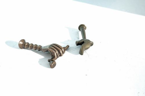 TWO EARLY 19THC ANTIQUE METALWARE BRASS PIPE TAMPERS ENGLISH C182040 C184060 - ADDITIONAL PHOTO 3