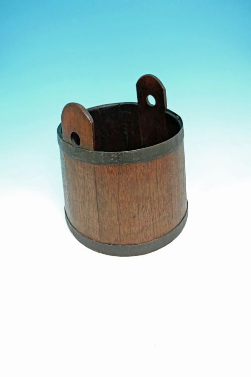 antique treen 19thc staved decorators bucket with makers label english c186080 - CATEGORY: ANTIQUE MISCELLANEOUS - DATED 19TH CENTURY