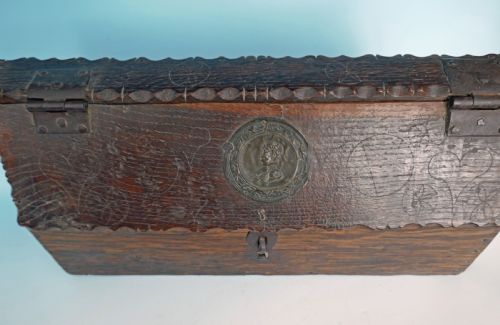 ANTIQUE OAK LATE 18THC SHIPWRIGHTS TOOLBOX DATED 1827 FRENCH C178090 - ADDITIONAL PHOTO 2