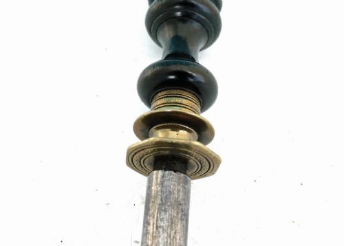 ANTIQUE METALWARE 19THC BUTCHER'S STEEL WITH BOBBIN TURNED HANDLE ENGLISH C180020 - ADDITIONAL PHOTO 2