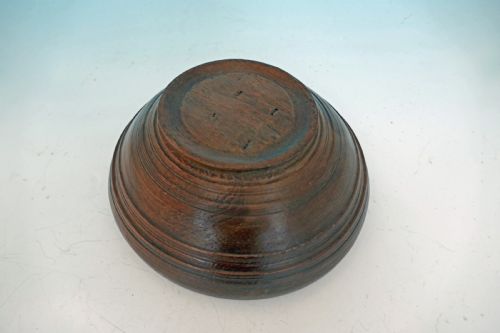 ANTIQUE 19THC TREEN TURNED FRUITWOOD SERVING DAIRY BOWL ENGLISH C180020 - ADDITIONAL PHOTO 2
