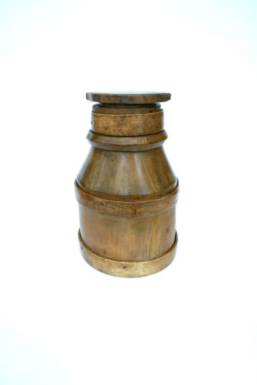A SMALL 19THC TREEN PINE LATHE BOUND MILK CREAM CHURN FRENCH C1840 - ADDITIONAL PHOTO 1