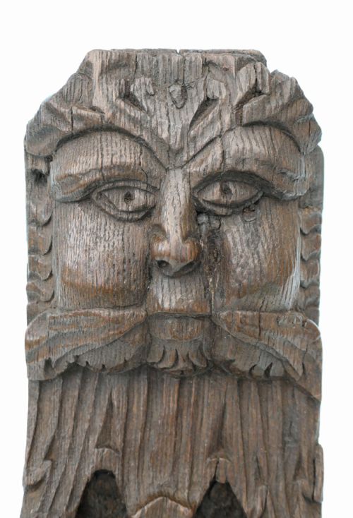 EARLY 15THC ANTIQUE OAK CARVING OF THE GREEN MAN ENGLISH C145080 - ADDITIONAL PHOTO 1