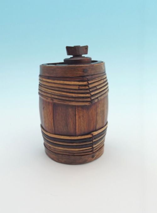 antique 19thc treen ash costral banded in willow scottish c184060 - CATEGORY: ANTIQUE MISCELLANEOUS - DATED 19TH CENTURY