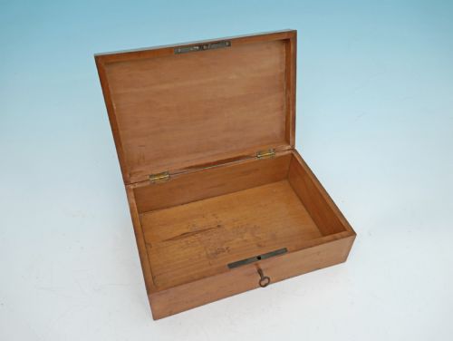 ANTIQUE EARLY 19THC FRUITWOOD PARQUETRY WORK BOX ENGLISH C180020 - ADDITIONAL PHOTO 2